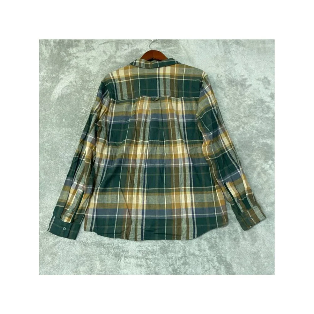 NWT Bass Outdoor Men's M Stretch Flannel Shirt Plaid Long Sleeve